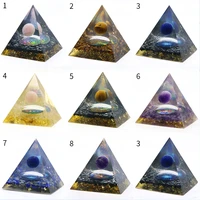 new natural stone bead ornaments triangular pyramid resin ornaments charms for jewelry making diy furniture accessories 6cm
