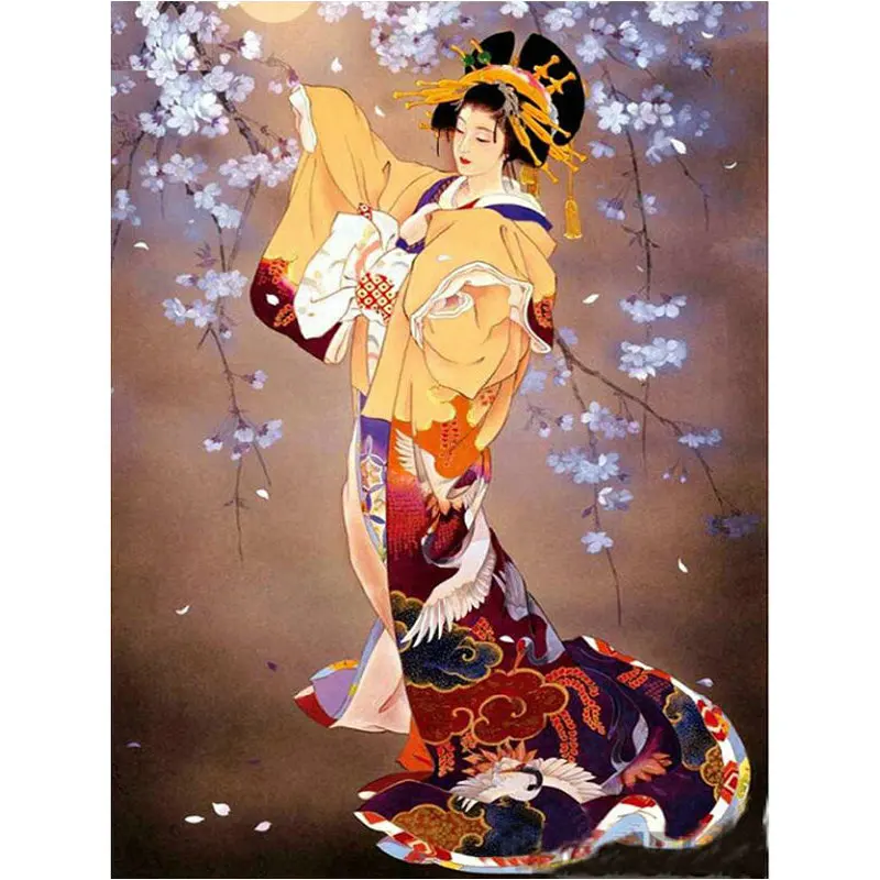 Картина для алмазной вышивки DIY 5D вышивка крестиком Японские Женские стразы