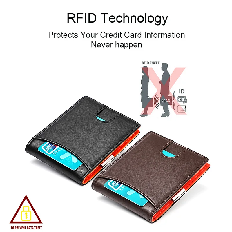 Кошелек мужской тонкий с карманами спереди зажимы для денег бумажники | Багаж и