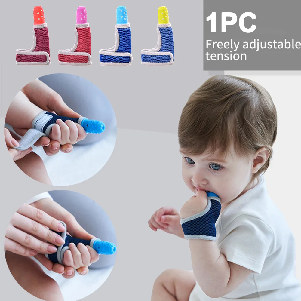 

Dental Care Silicone Chewing Finger Guard Stop Thumb Sucking Nursing Mittens Wrist Band Baby Child Soft Home Travel Easy Clean