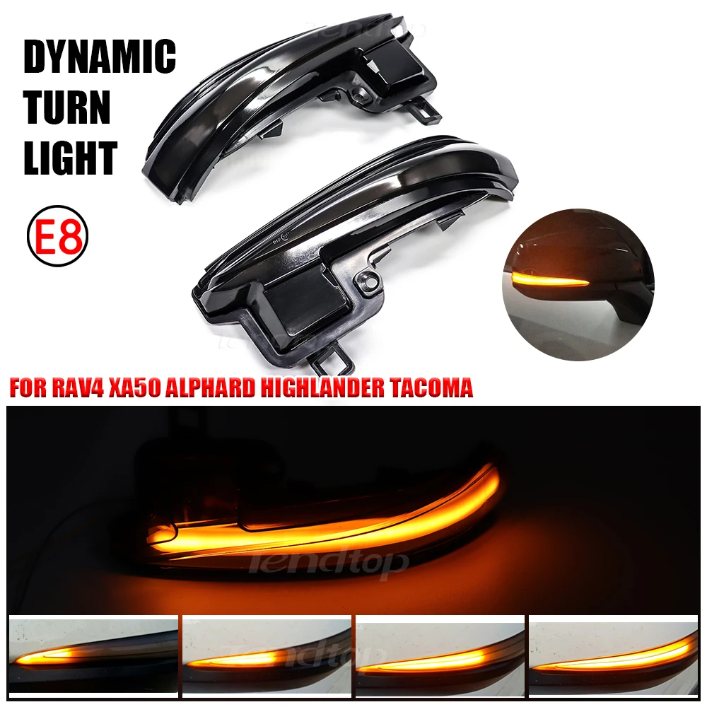 

For Toyota Alphard Vellfire AH30 Tacoma 16-20 RAV4 2019 -20 Highlander 2020 Dynamic Blinkers LED Lamp Side Mirror Light Car Blub