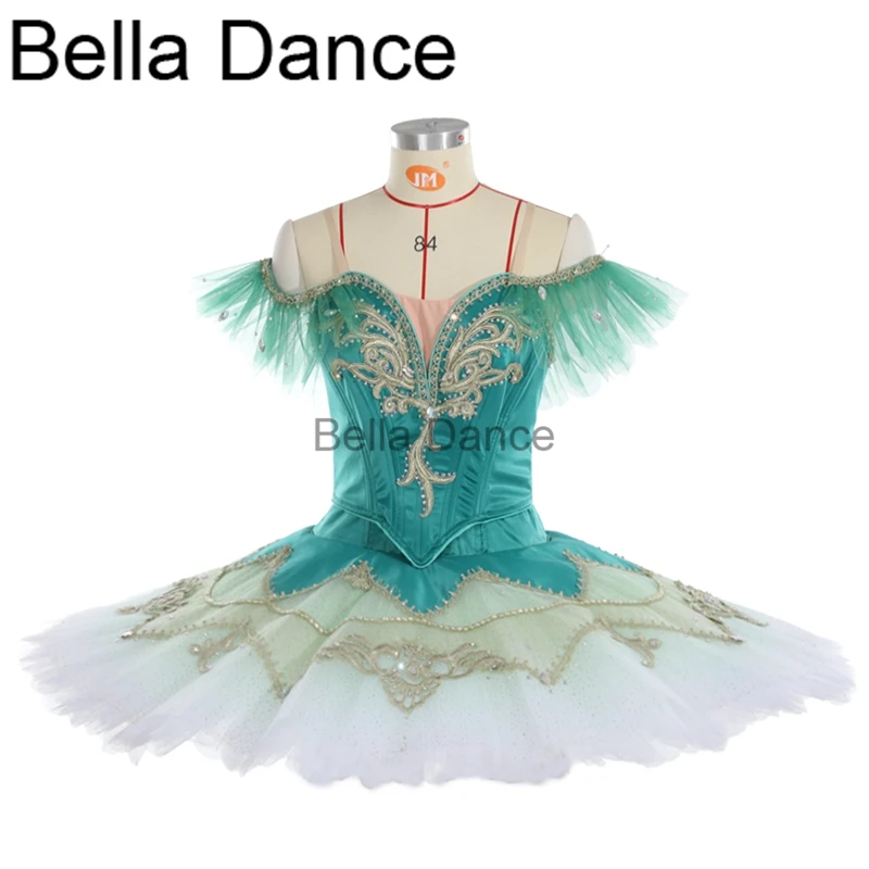 

Performance Classical Stage Costumes Tutu Dress Pancake Tutu Green Professional Nutcracker Ballet Tutu Junior BT9287