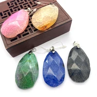 natural stone pendant colored agate faceted irregular necklace earrings pendant diy jewelry making designer charms accessories