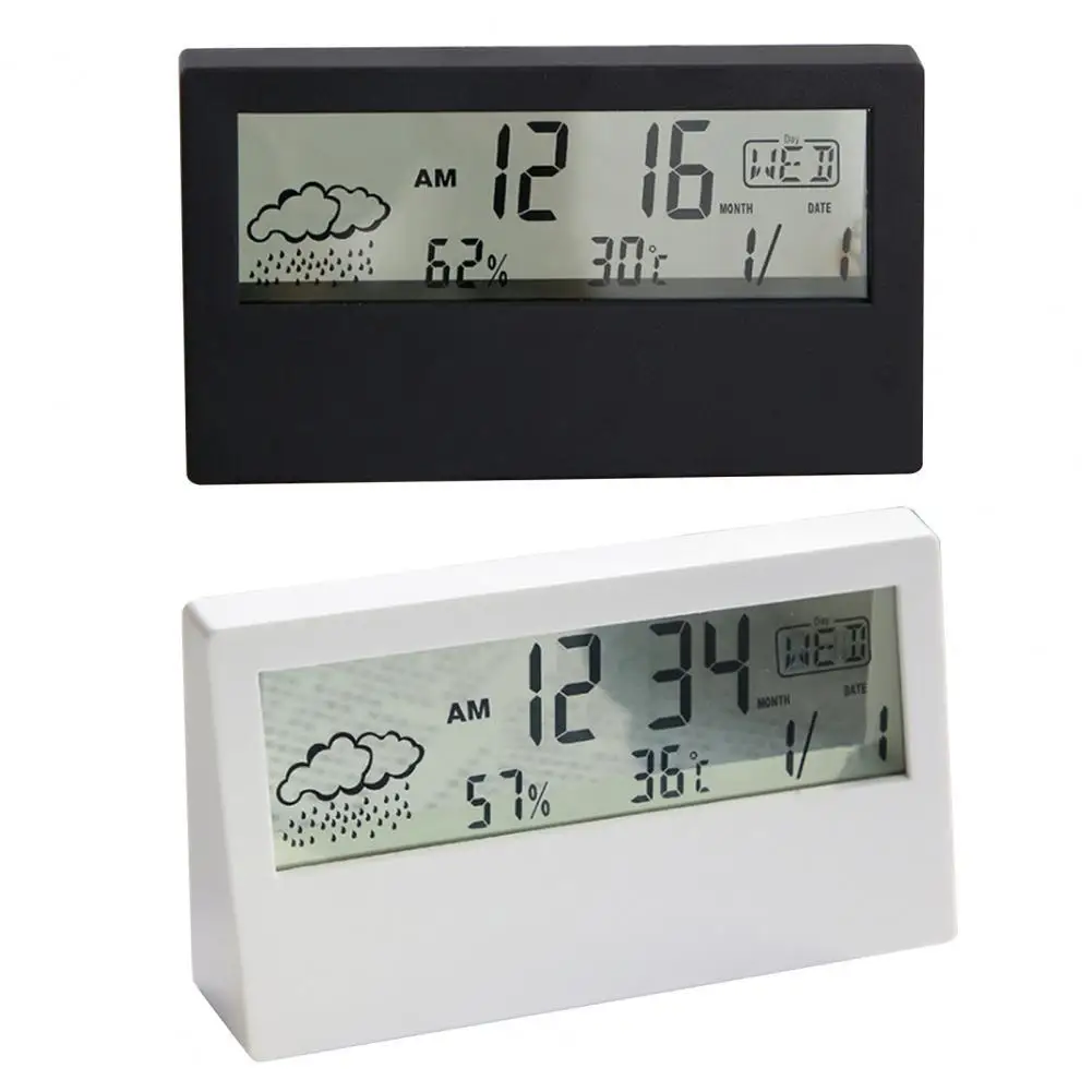 

Hot Sales!!! Alarm Clock Eco-friendly Weather Forecast Function ABS Electronic Desktop Clock Supplies for Home