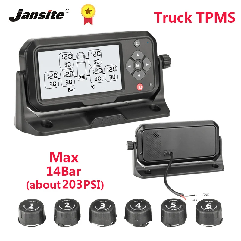 Датчик давления в шинах Jansite цифровой прибор для контроля 203 PSI|Датчик шинах| |
