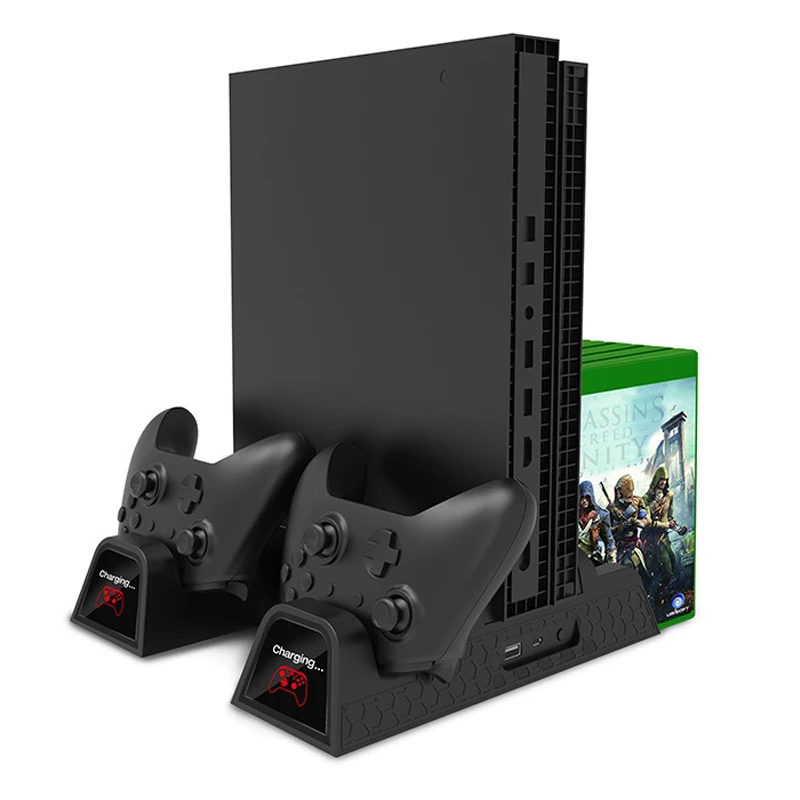 

For Xbox ONE S X Console Stand Dual Controller Charging Dock Station For Xbox ONE Cooling Vertical Stand Games Storage Charger