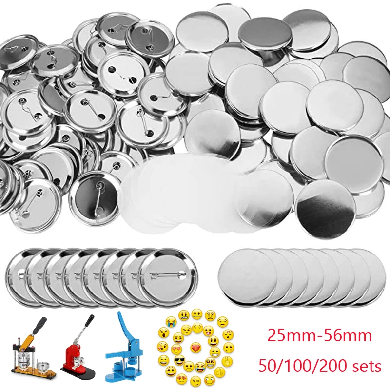 

New 25mm-56mm KeyChain Blank Badge Pin Button Maker Parts for Button Maker Machine Supplies Part DIY Badges Set 50/100/200Pcs