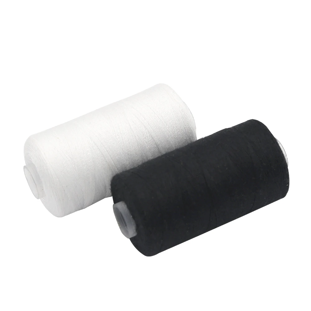 1Black1white 2 шт. белые черные полиэфирные нитки для шитья прочная и прочная швейная нить комплект швейных инструментов - Цвет: 1Black1white