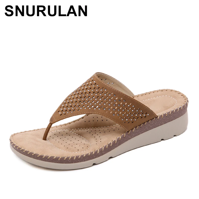 SNURULAN женские сандалии с ремешками вырезанные Стразы кристаллами тапочки для