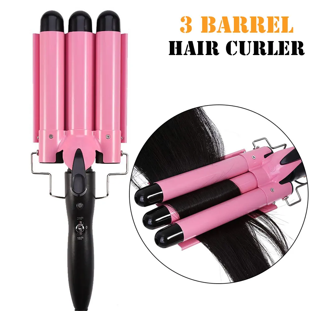 

Ceramic Triple Barrel Hair Curler Irons Professional Curling Iron Hair Waver Crimper Styling Tools Egg Roll Hair Styler Wand