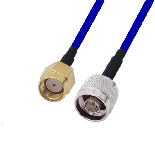 

Blue Soft RG142 Double Shielded N Male To RP-SMA Male Connector RF Coaxial WIFI Antenna Coax Low Loss Cable 50ohm