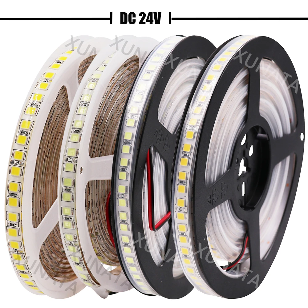 Фото 12 В 24 светодиодный светильник SMD5054 120 светодиодов/м гибкая светодиодная лента 12 В 24 светодиодный светильник SMD5054 120 светодиодов/м гибкая светодиодная лента
