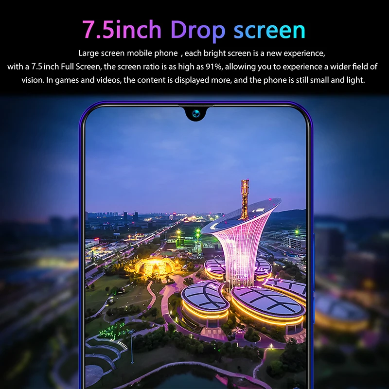 Смартфон Galay S20 7 5 дюйма 8 ГБ ОЗУ 256 Гб ПЗУ Восьмиядерный 4 камеры Snapdragon 855
