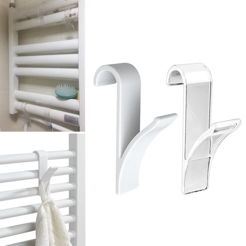 Hanger For Heated Towel Radiator Rail Bath Hook Holder Clothes Hanger Percha Plegable Scarf Hanger Bathroom Home Accessories