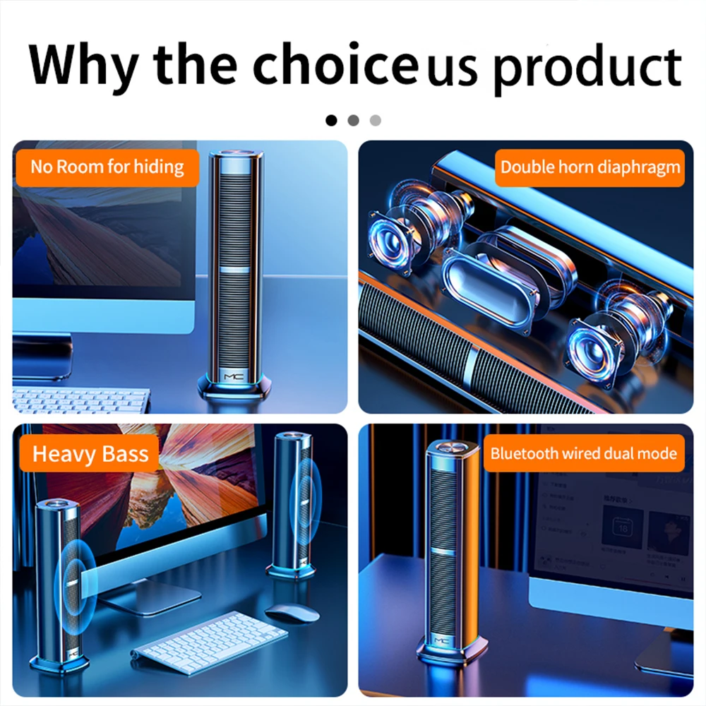 USB Bluetooth динамик 2021 Новый проводной компьютерный бас стерео мощный музыкальный