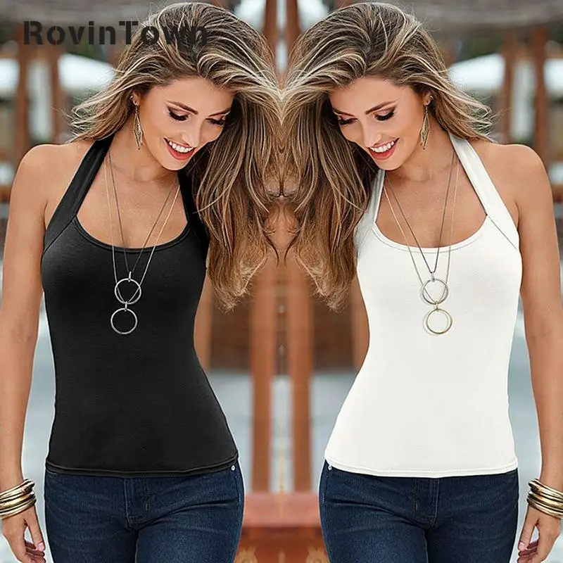 Летние платья Casual Tanks белый черный и розовый цвета синий камзол u образный вырез