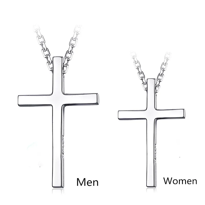 Trendy 925 Sterling Silver Necklace For Men Jewelry Female Classic Cross Pendant Necklaces Male Choker Bijou Lady Necklaces Hot
