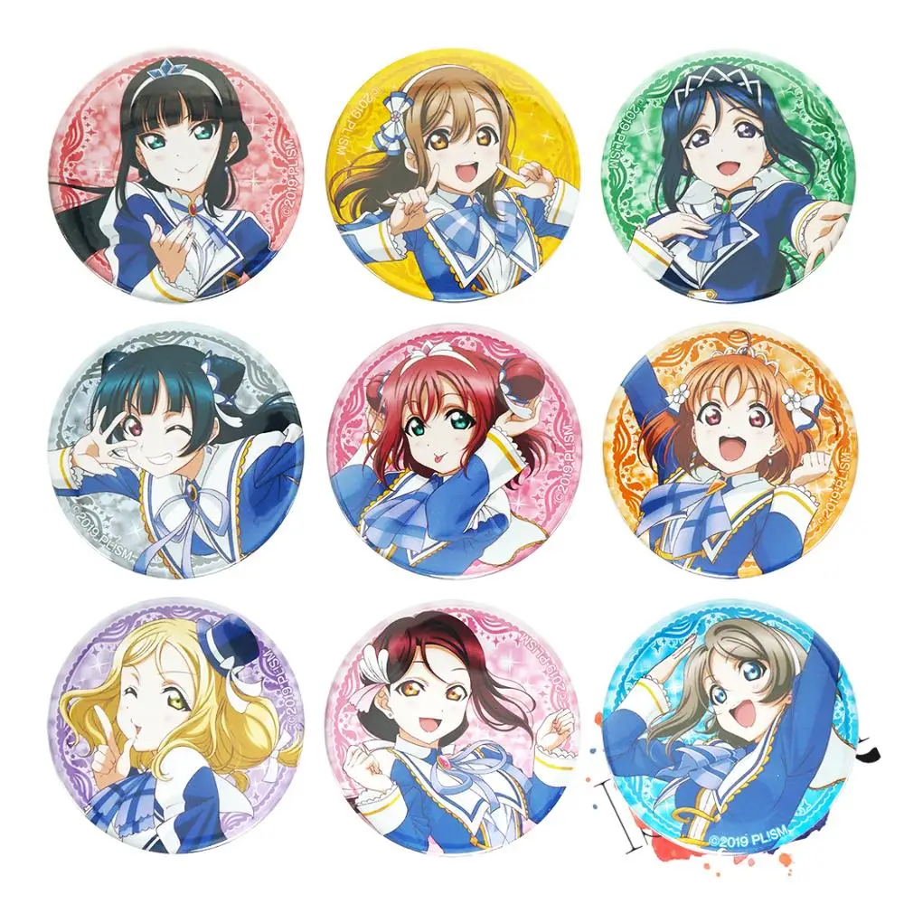 Love Live Sunshine значок аниме Aqours Hanamaru Dia Yoshiko Riko охара Мари кэнэн Чика очаровательный металлический значок брошь на булавке