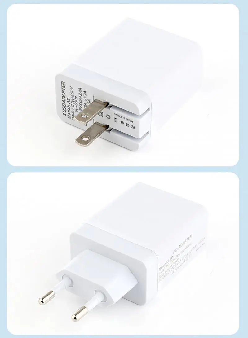 

30W PD Quick Charge Fast Charging Head Mobile Phone Charger US EU Tablets Type-c Laptop Adapter Charger For Mobile Phones