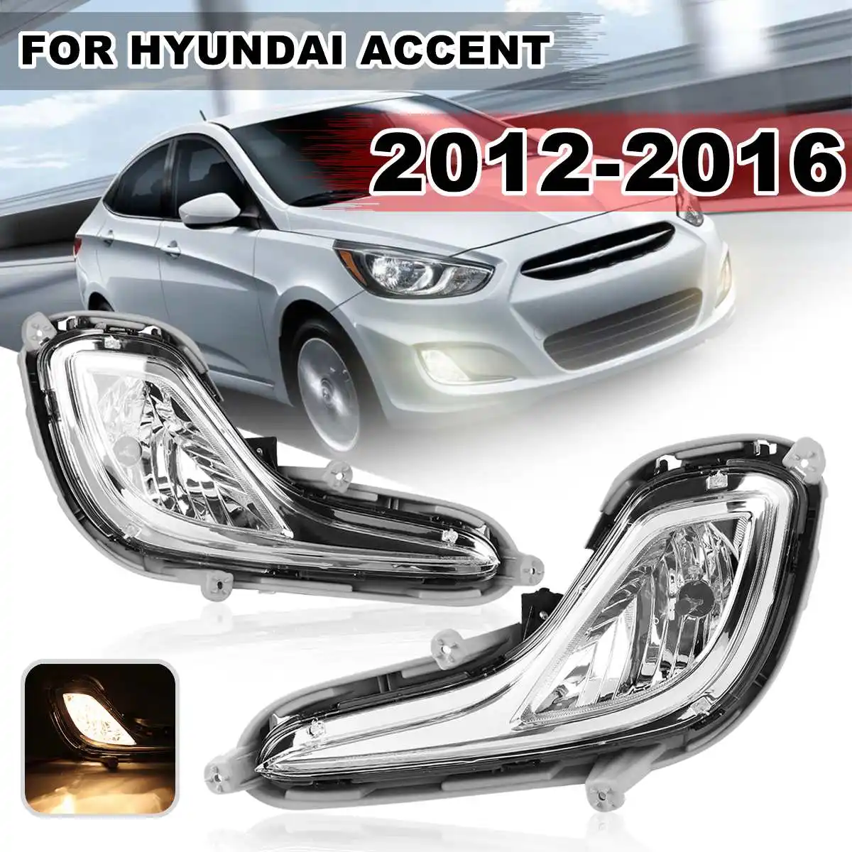 Пара противотуманных фар на передний бампер дневные ходовые огни светильник с