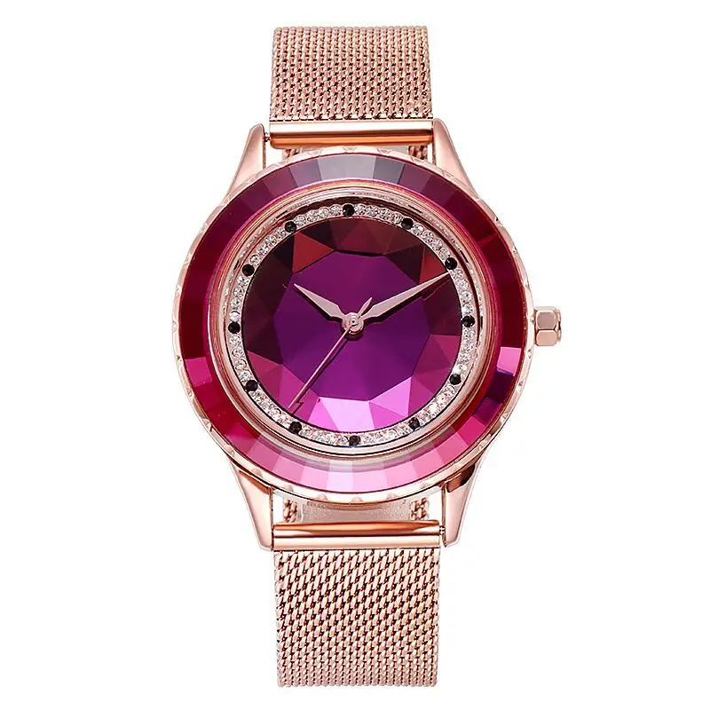 Часы наручные женские кварцевые из нержавеющей стали под розовое золото с