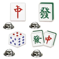 chinese style chess and mahjong design interesting metal drip brooch is a personality badge pinned to a clothes bag