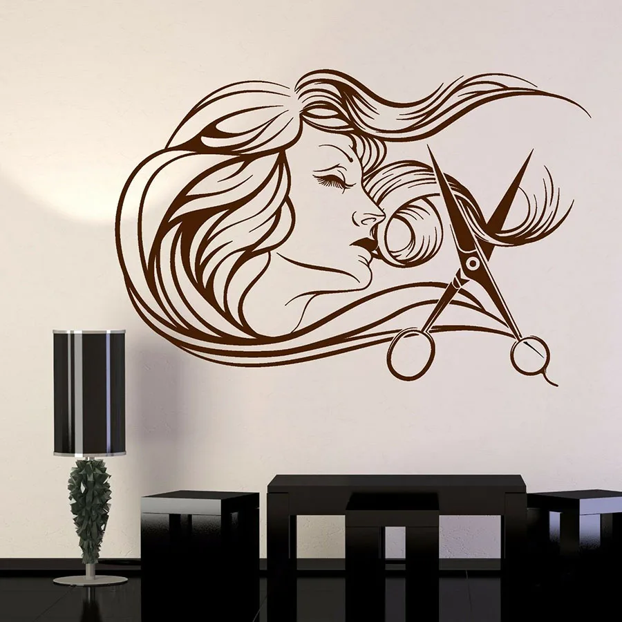 Виниловая наклейка на стену Парикмахерская салон красоты декор интерьера