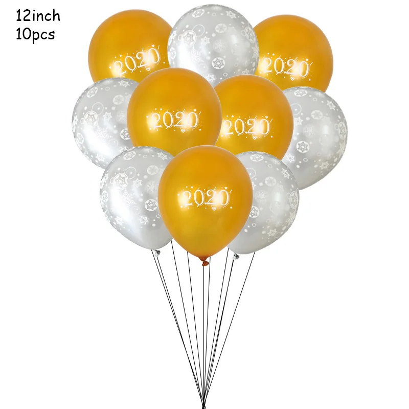 10pcs balloon Новинка года, украшение для фото, рамка, реквизит, воздушные шары, золотой черный баннер, гирлянда, Navidad, новогодние вечерние принадлежности - Цвет: 10pcs balloon
