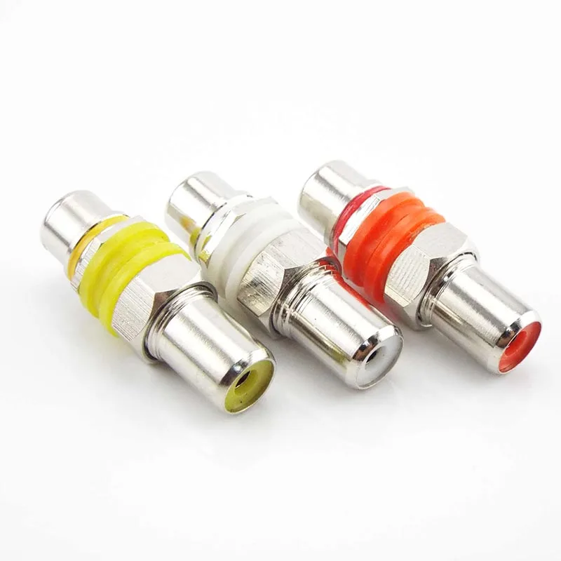 Nickel Plated Copper RCA Female to Connector Extend Adapter Dual Head AV Extension Plug Audio Video | Обустройство дома
