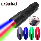 Масштабируемый светодиодный тактический фонарик, концертный, многофункциональный, 4 цвета в 1, светодиодный разноцветный фонарик, 18650, лампа для охоты, рыбалки