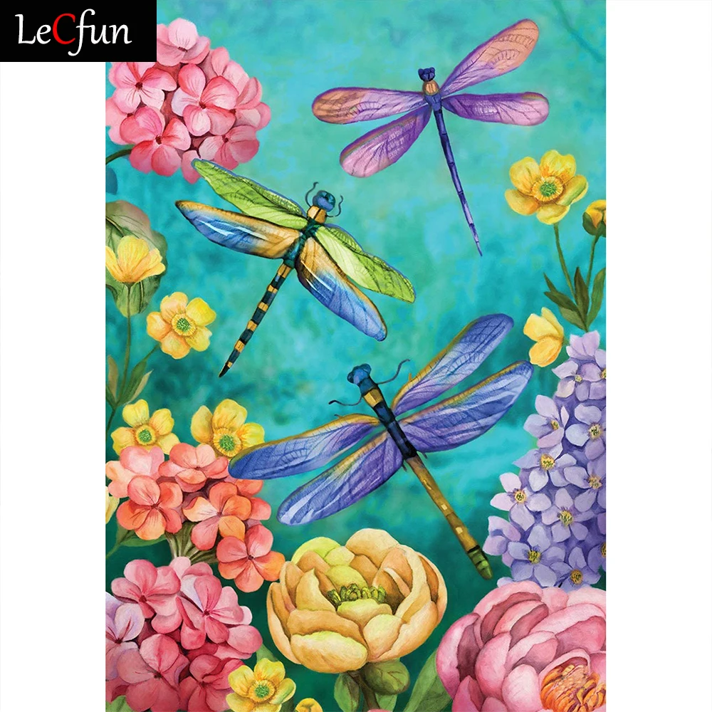 

Набор для алмазной живописи LeCfun со стрекозой, полностью круглые/Квадратные бусины, блестящие стразы, алмазная вышивка, мозаика, домашний де...