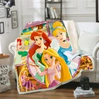 Детское 3D одеяло, мягкое плюшевое покрывало Принцессы Диснея, с мультяшным цветочным рисунком, покрывало на диван, Белоснежка