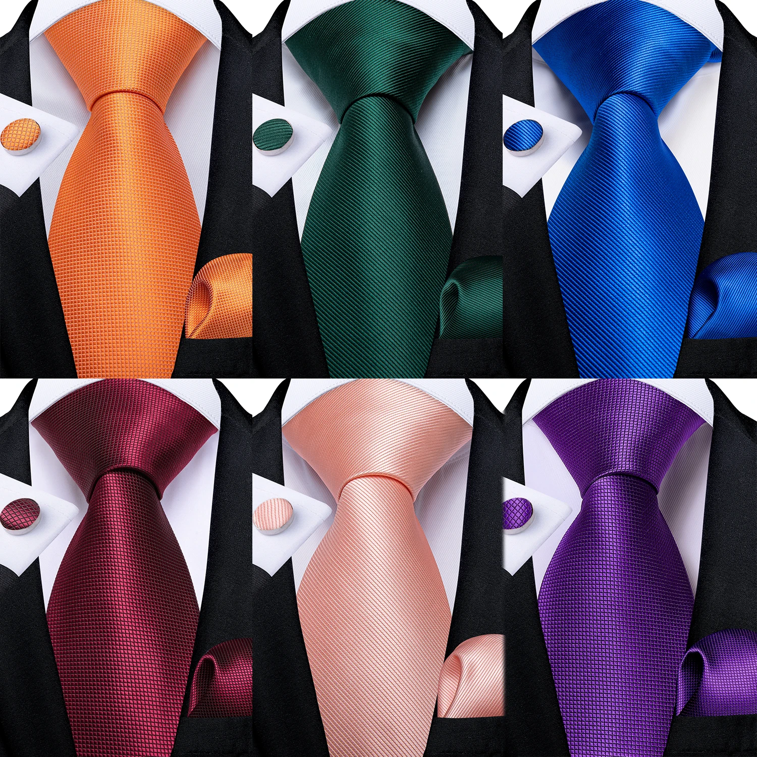 

Classic Men Solid Red Blue Purple Pink Tie 8cm Wedding Party Necktie Hanky Cufflinks Shirt Dress Accessories Cravat Gift