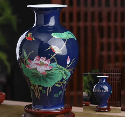 Керамическая маленькая Желтая Ваза Цзиндэчжэнь китайская домашняя декоративная