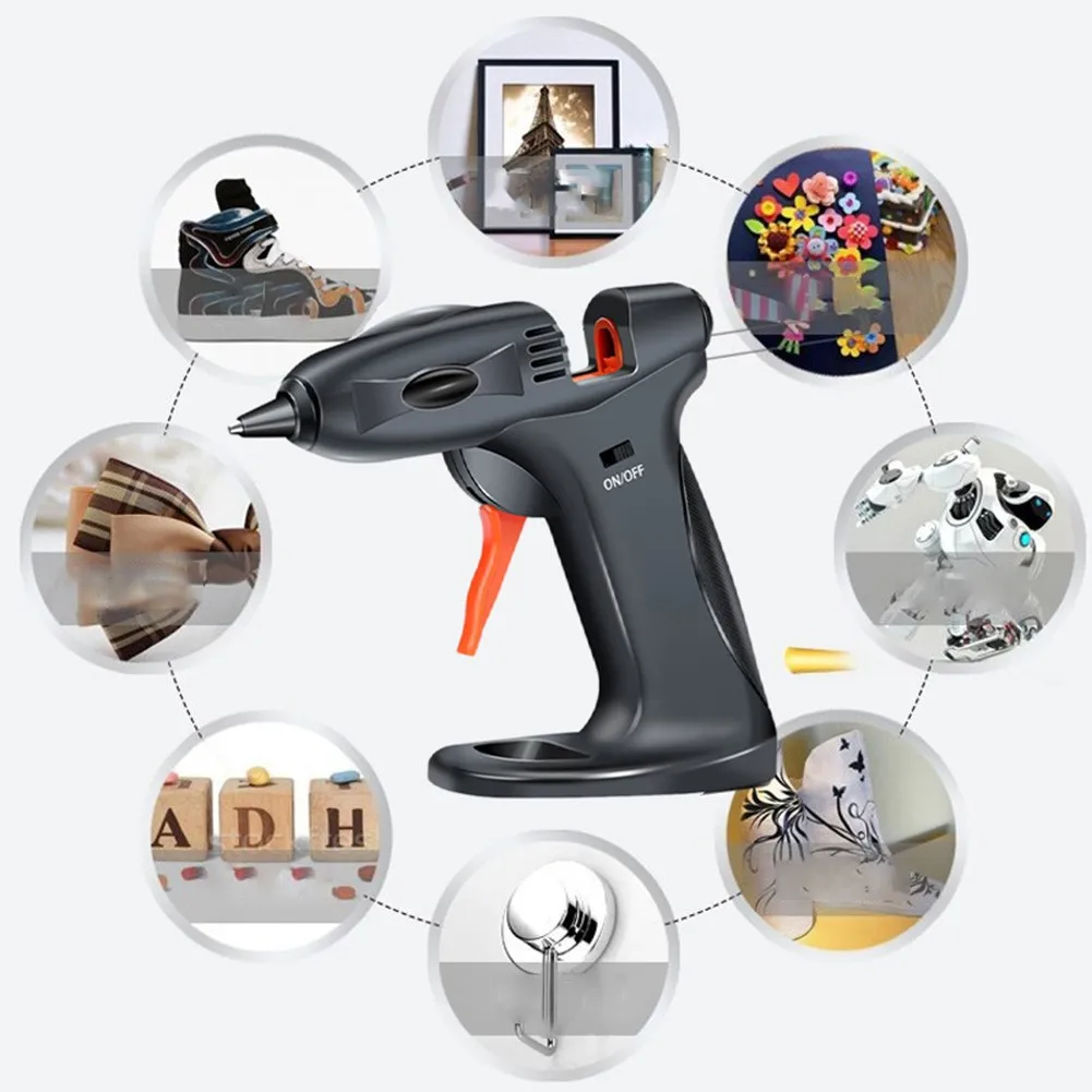 

1x Hot Melt Glue Gun Alloy Nozzle Black For Arts Craft Multi-functions