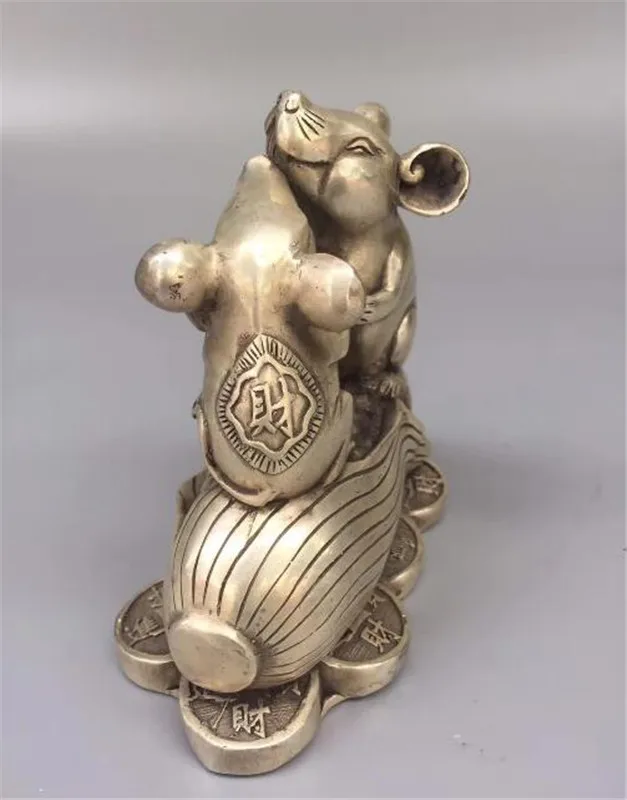 Медная Статуя коллекция искусственная резная мышь держатель RuYi долговечность