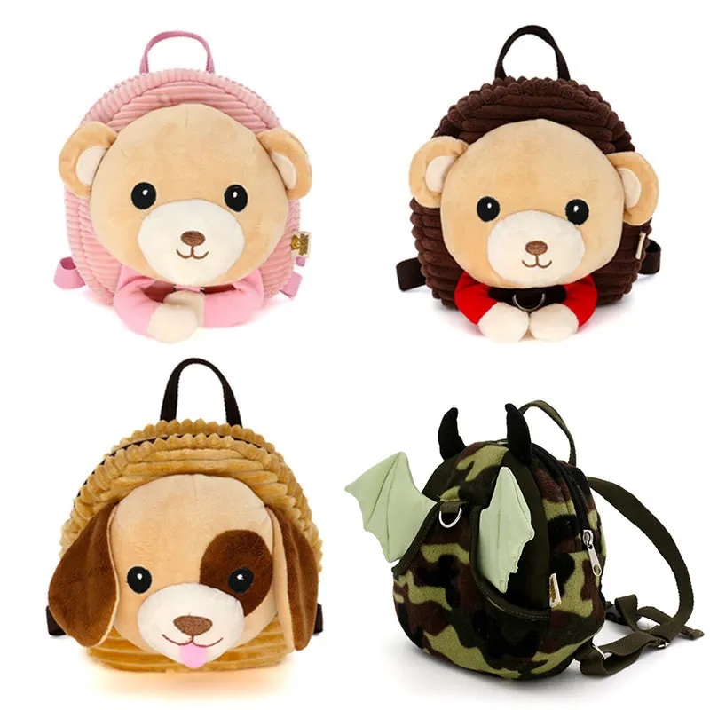

Детский рюкзак с защитой от потери, плюшевый рюкзак с милыми мультяшными животными и 100 см тянущимся шнурком для младенцев, детский ремень б...