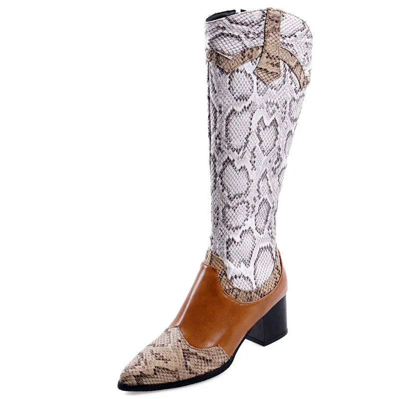 Женские сапоги до колена FEDONAS теплые в западном стиле с острым носком для танцев