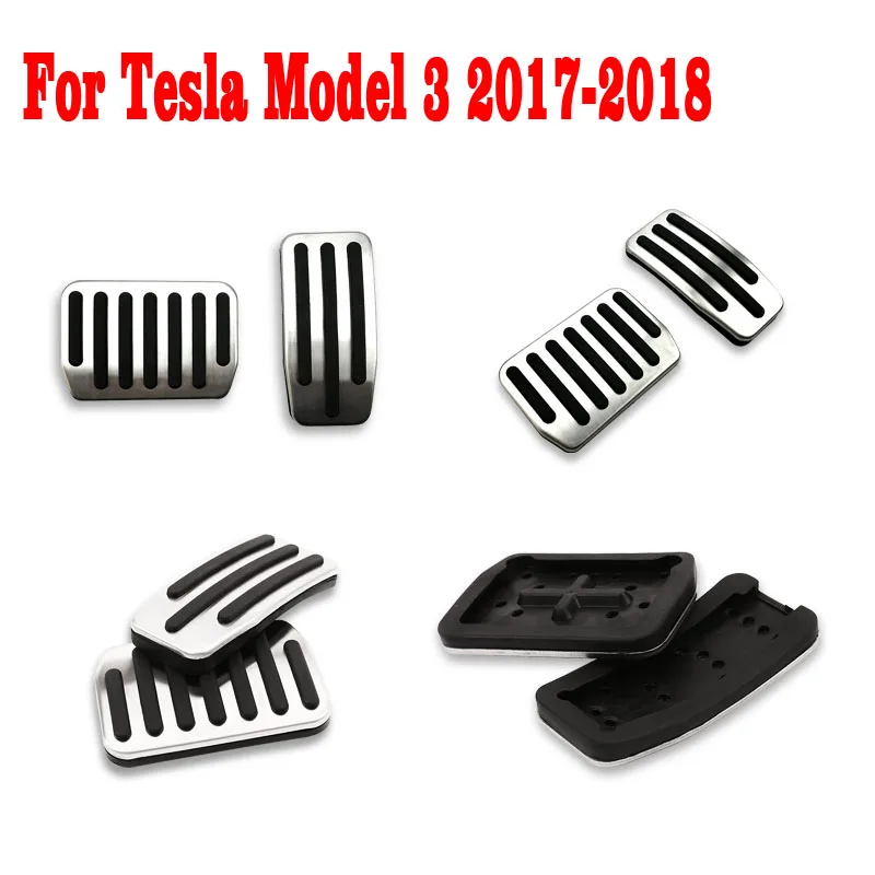 

Auto Accelerator Brake Clutch Pedal Footrest Pedals Plate Cover For Tesla Model 3 2017 2018 Car Accessories