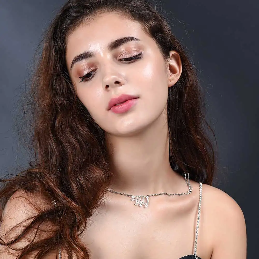 100% нержавеющая сталь животное медведь мама модное ожерелье для женщин