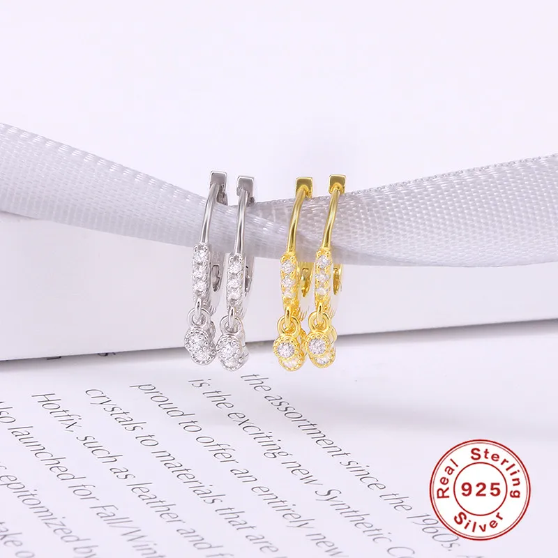 Серьги-кольца женские из серебра 925 пробы с фианитами | Украшения и аксессуары