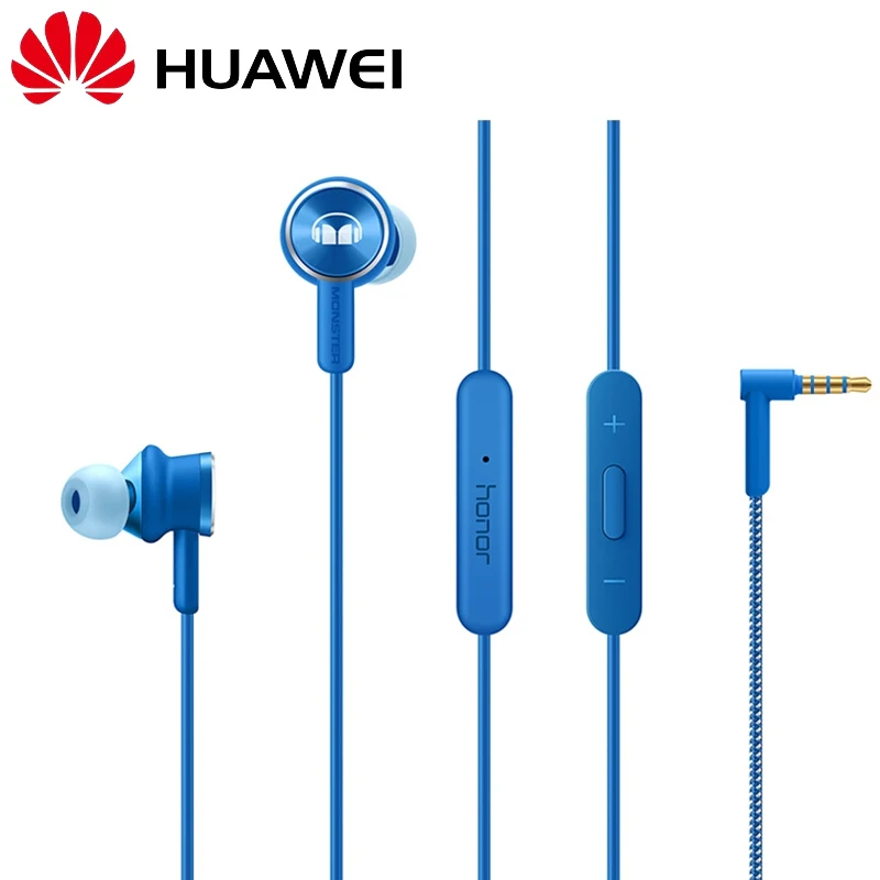 Оригинальные наушники huawei Honor Monster 2 AM17, 3,5 мм, наушники-вкладыши с микрофоном, чистый звук, наушники с проводным управлением, 1,1 м, гарнитура для Android 4,7