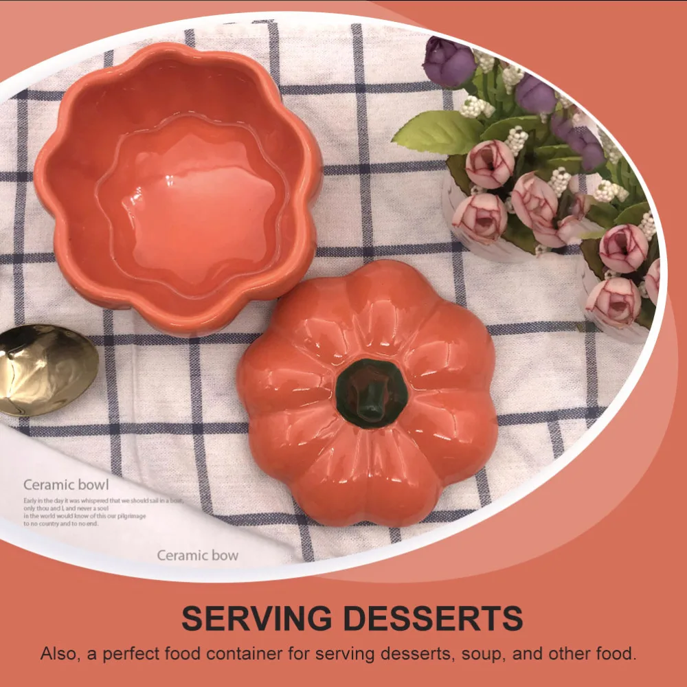 

1 Set Pumpkin Bowl Pumpkin Soup Bowl Steamed Food Bowl Porcelain Food Holder