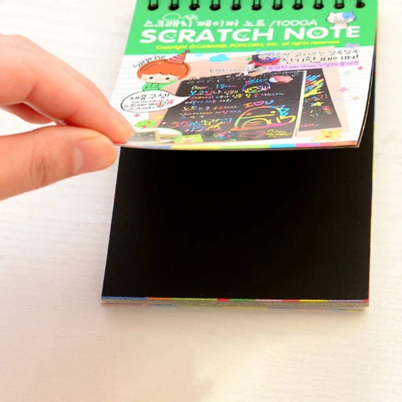 

1Pc Scratch Note Children's Creative DIY Scratch Painting Colorful Graffiti Notebook Creative DIY