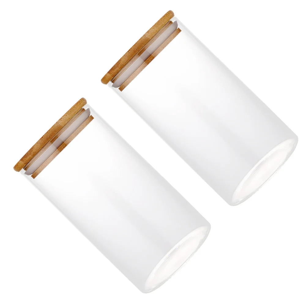 1 Набор 2 шт. стеклянные контейнеры для хранения чая с бамбуковой крышкой