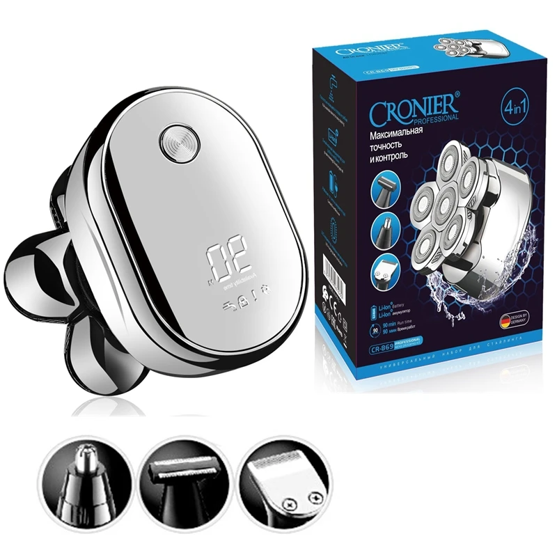 

Professional grooming kit electric shaver for men beard hair trimmer electric razor rechargeable wet dry bald shaving machine