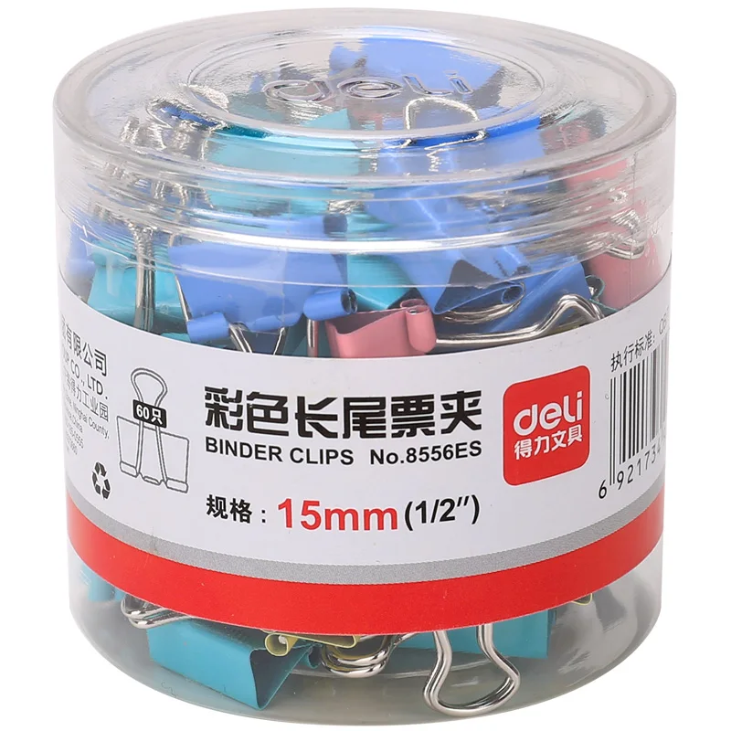 

15mm Binder Clips Document Clips School Office Supplies 60 Pcs/Barrel Free Shipping