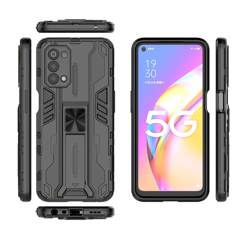

Magnetic Bracket Shockproof Armor Case For OnePlus Nord N200 5G Camera Lens Protection Soft TPU Bumper Hard PC Protective Cover