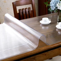 new pvc soft glass transparent tablecloth thickened waterproof and oil proof tea table cushion rectangular table cloth for home
