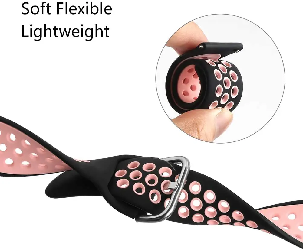 20mm 22mm Watch Strap For Samsung Galaxy Watch 4 46mm 42mm Gear S3 Active 2 Huawei GT2 Huami Amazfit bip Breathable Wristbands